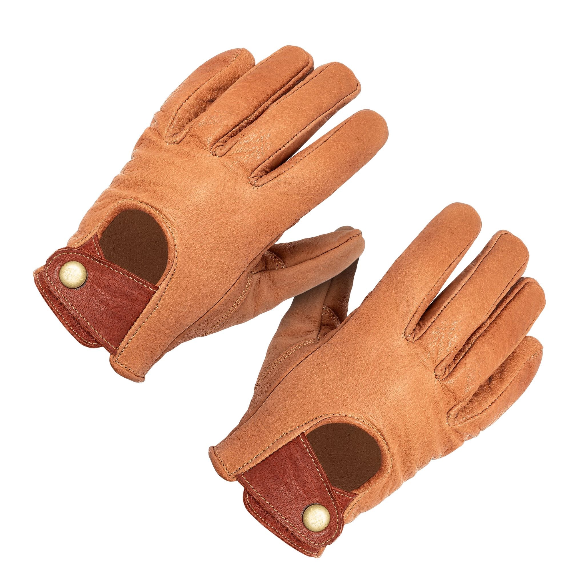 Brown Leather Fingerless Gloves Unisex Gloves for Women or Men 