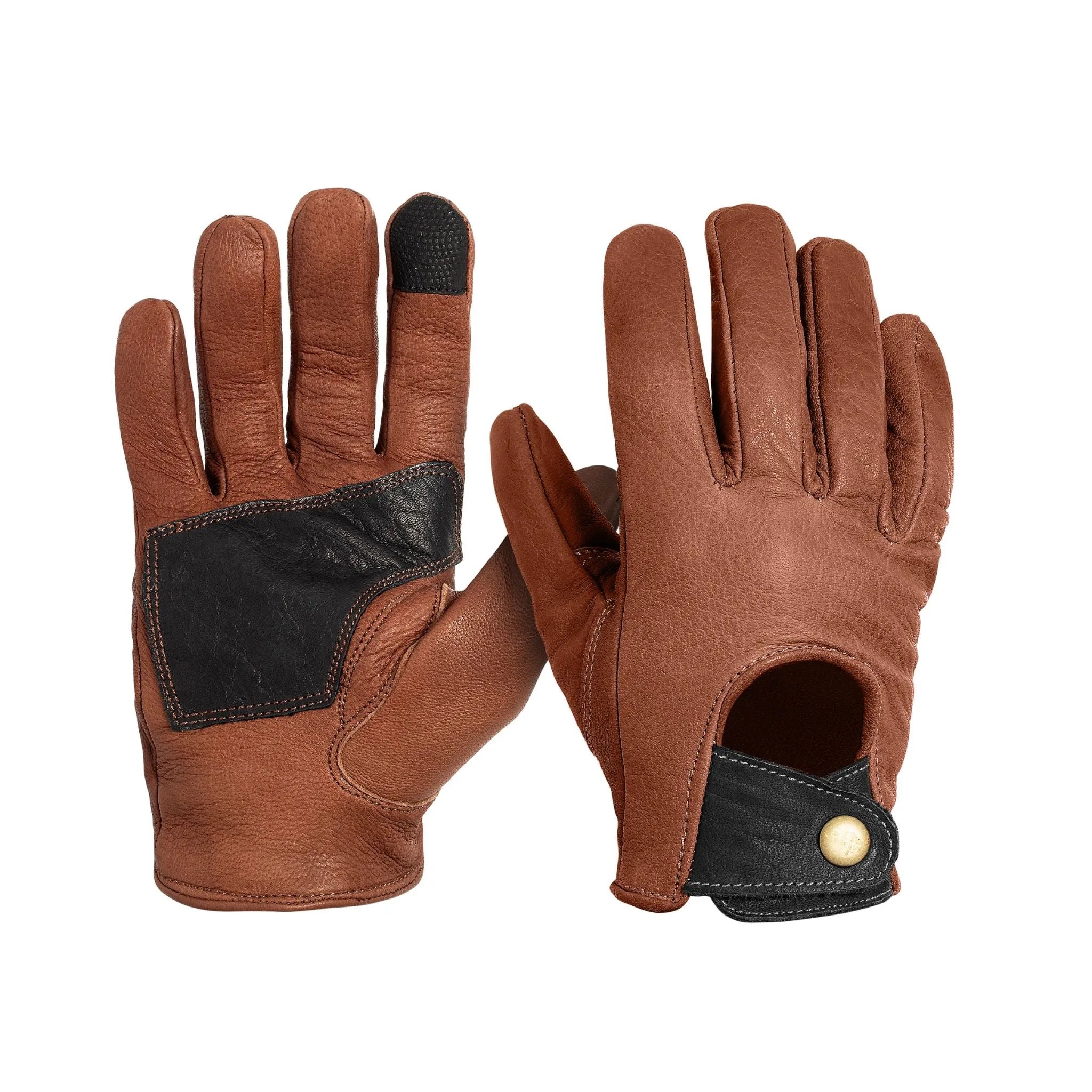 Deer Leather Driver Glove - Brown/Black | Maroon Bell