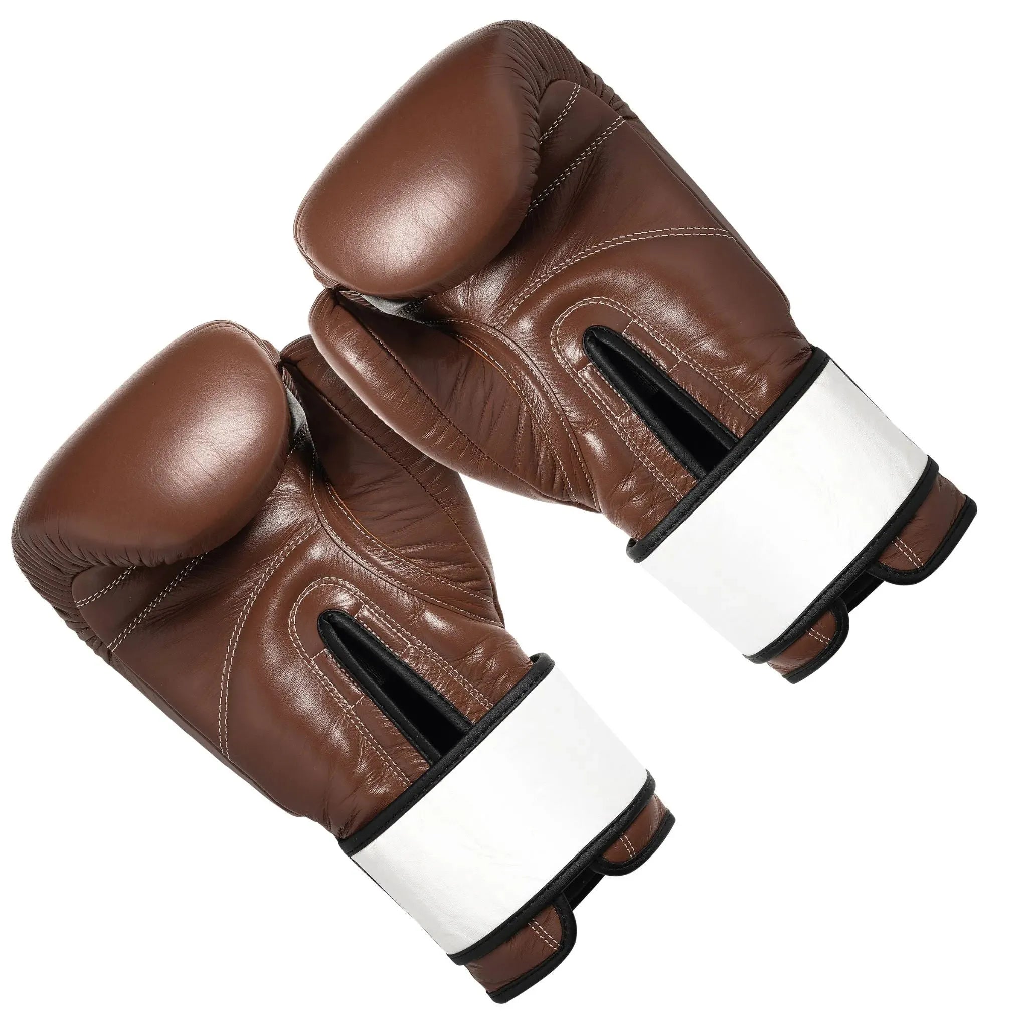 THE POP Pro Style Buffalo Leather Boxing Glove Brown Maroon Bell Outdoor