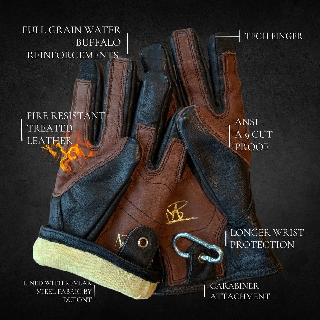 D8B | Fire Guard Leather Glove | First Responder | Kevlar‐Lined | Full‐Grain Leather, Gloves