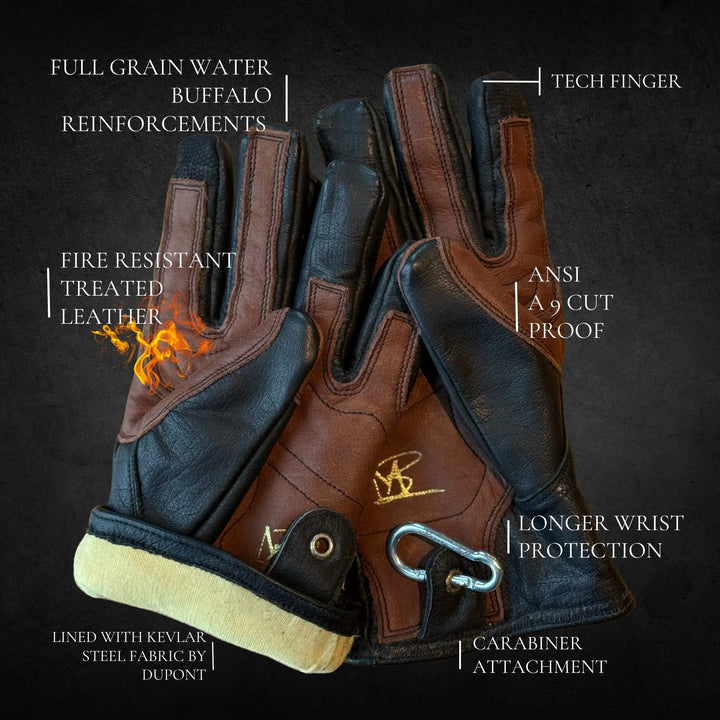 D8B | Fire Guard Leather Glove | First Responder | Kevlar‐Lined | Full‐Grain Leather, Gloves
