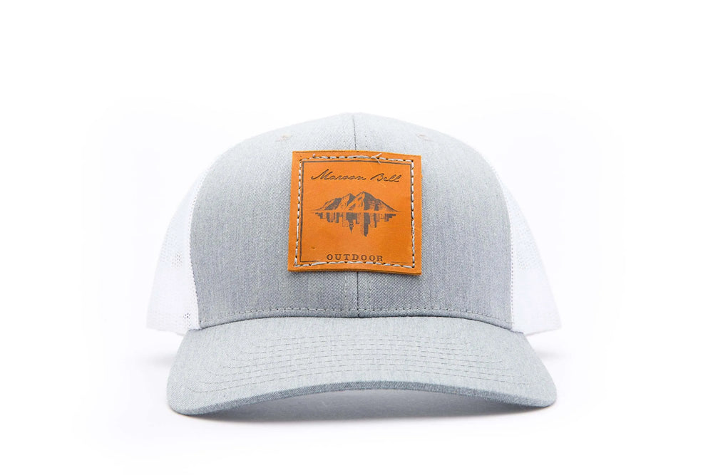 Granite Grey Trucker Hat | Leather | Maroon Bell Outdoor®