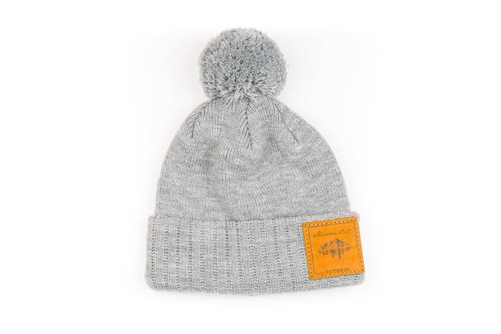 Urban Outdoor Beanie with Pom | Grey | Maroon Bell Outdoor®