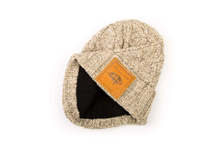 Campfire Beanie | Ribbed Knit Wool | Oatmeal | Maroon Bell Outdoor®