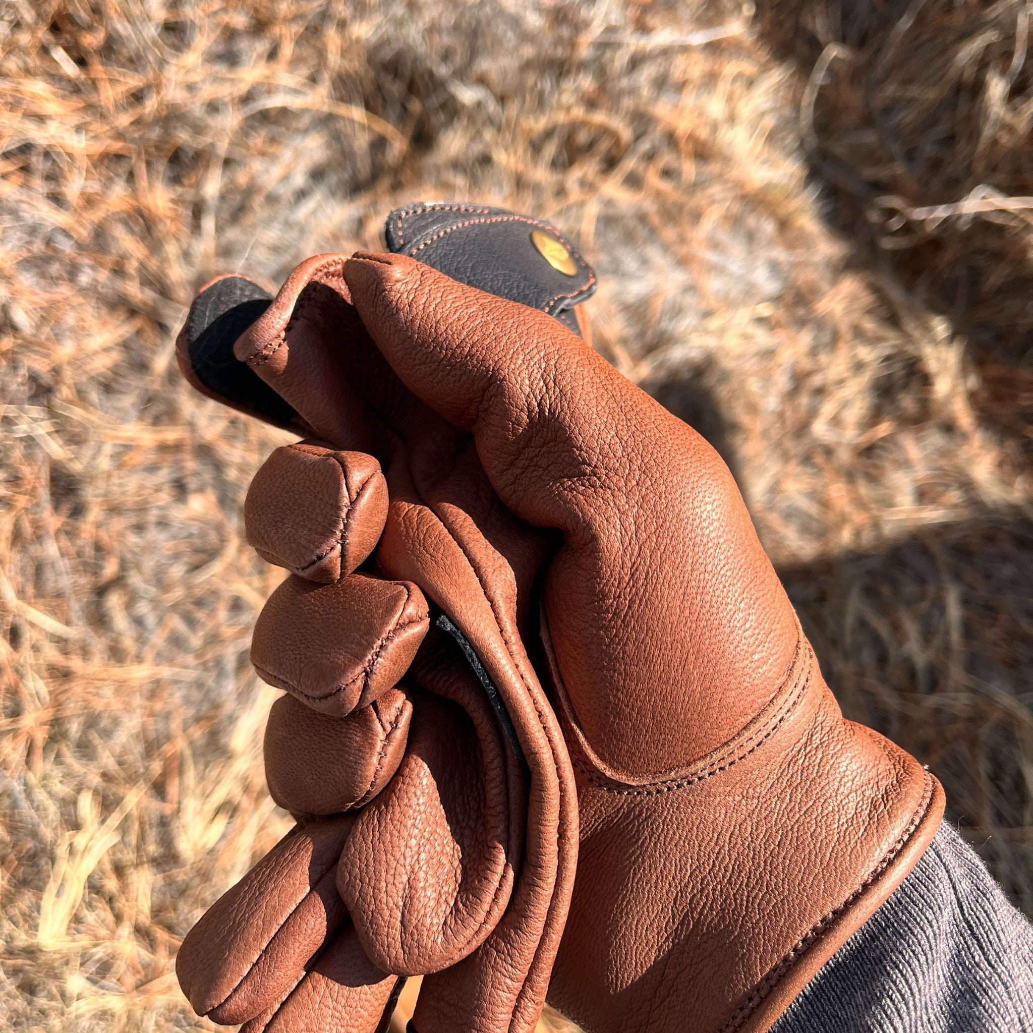 Lined Leather Gloves - Buffalo-Deerskin Leather Work Gloves