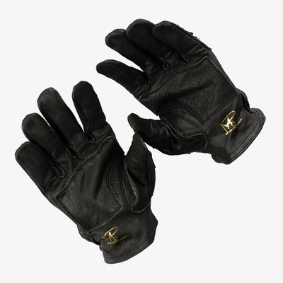 Skeleton Leather Motorcycle Glove - Black on Black, Gloves