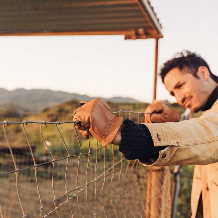 Buffalo Leather Ranching Gloves