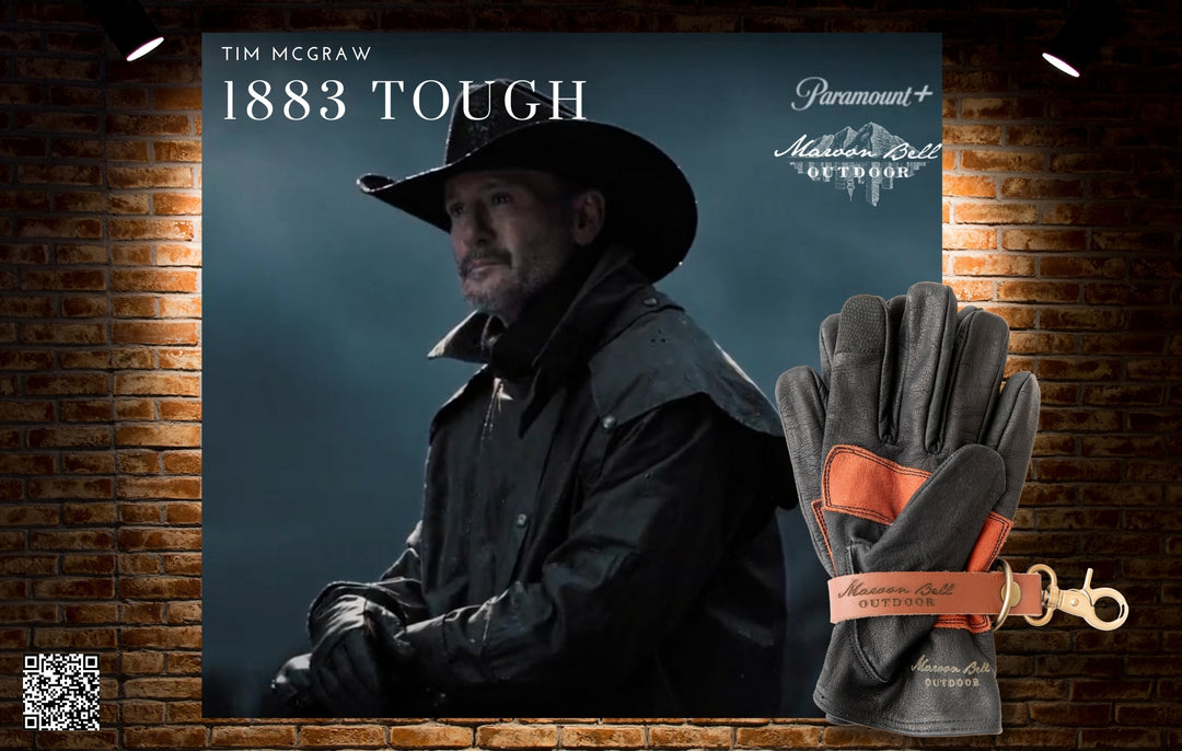 1883 rancher gloves Tim Mcgraw Maroon Bell Outdoor Buffalo Leather 