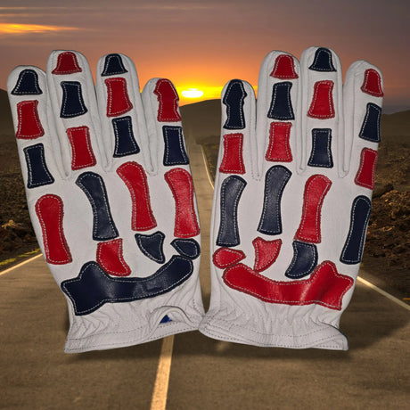D6USA | Old Glory Leather Glove | Skeleton | Limited Edition, Gloves