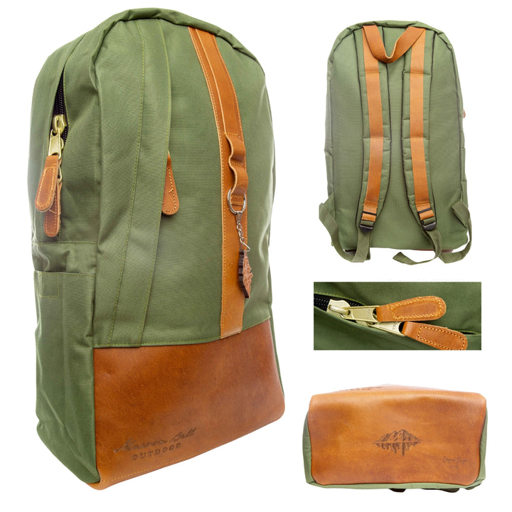 Maroon Bell green weekender backpack