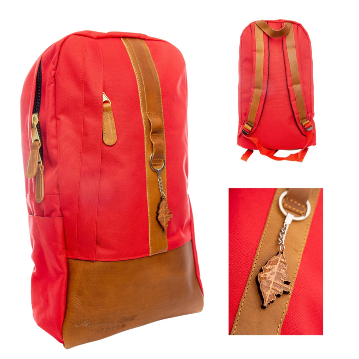 Maroon Bell red weekender backpack