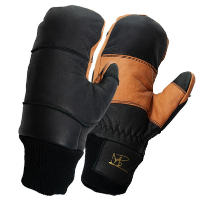 5280 Water Buffalo Leather Mitten - Black