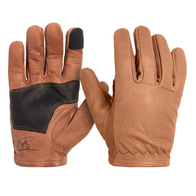 Deerskin Leather Glove: Signature Ranching: Brown/Black