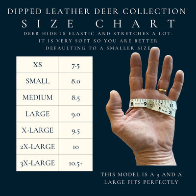 Deerskin Leather Glove: Signature Ranching: Brown/Black