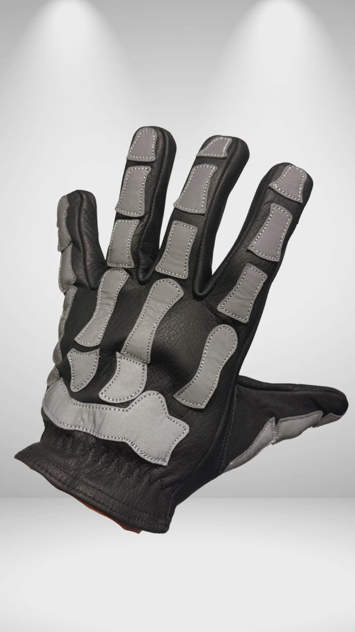 Maroon Bell Reflective Motorcycle Gloves